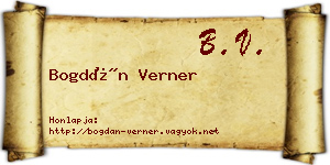 Bogdán Verner névjegykártya